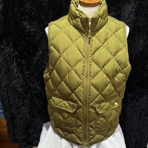 J. Crew Quilted Green Vest